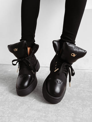 BADDIE women's black work boots