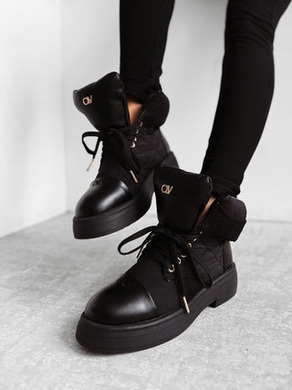 BADDIE women's black work boots