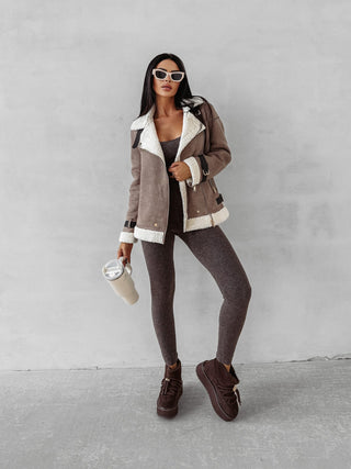 SIIN beige Women's sheepskin coat