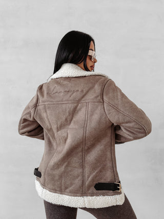 SIIN beige Women's sheepskin coat