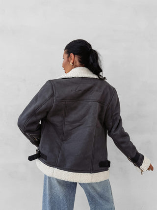 SIIN graphite Women's sheepskin coat